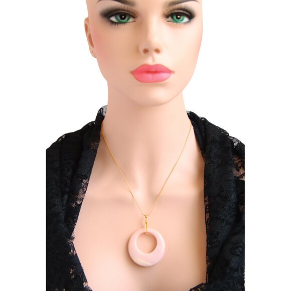 Pink Opal Necklace | Australian Opal Pendant | 14k Gold Plated s925 | Handmade - Picture 5 of 6